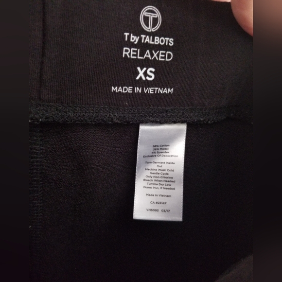 Talbots Black Cotton Relaxed Stretch Pants size XS - Picture 3 of 3